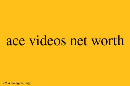 Ace Videos Net Worth