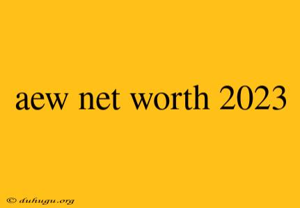 Aew Net Worth 2023