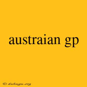 Austraian Gp