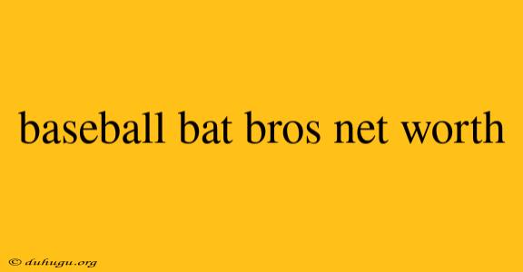 Baseball Bat Bros Net Worth