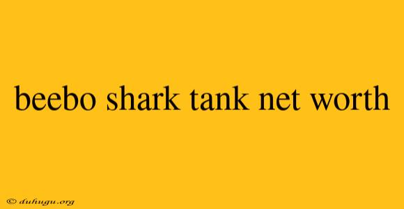 Beebo Shark Tank Net Worth