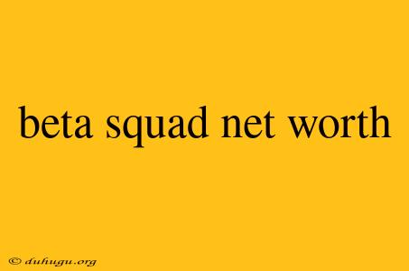 Beta Squad Net Worth