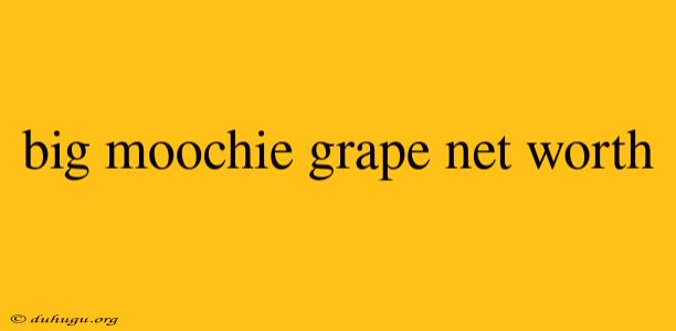 Big Moochie Grape Net Worth