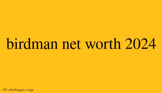 Birdman Net Worth 2024