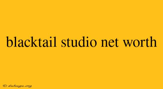 Blacktail Studio Net Worth