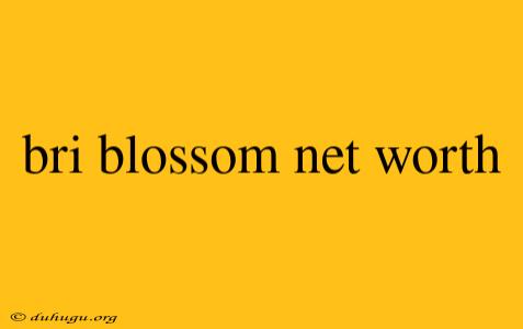 Bri Blossom Net Worth