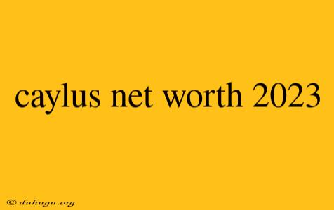 Caylus Net Worth 2023