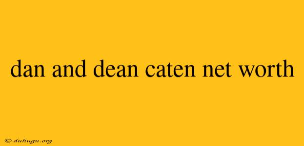 Dan And Dean Caten Net Worth