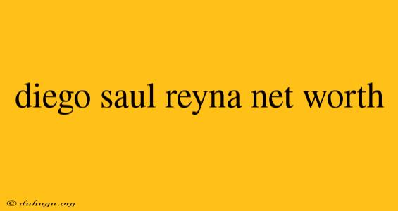 Diego Saul Reyna Net Worth