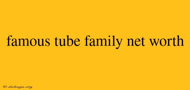 Famous Tube Family Net Worth