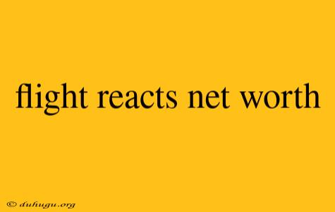 Flight Reacts Net Worth