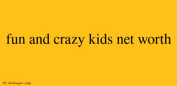 Fun And Crazy Kids Net Worth