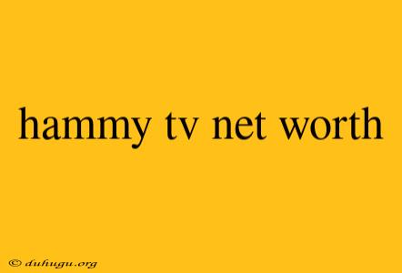 Hammy Tv Net Worth