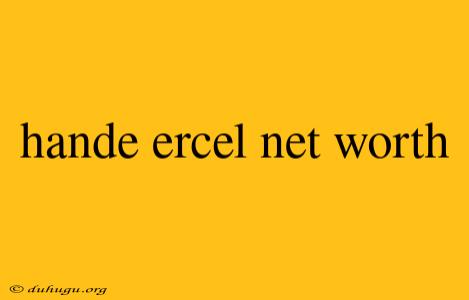 Hande Ercel Net Worth