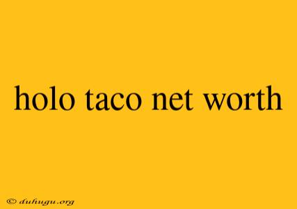 Holo Taco Net Worth