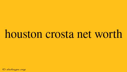 Houston Crosta Net Worth