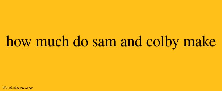 How Much Do Sam And Colby Make