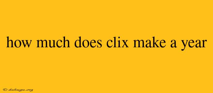 How Much Does Clix Make A Year