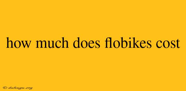 How Much Does Flobikes Cost