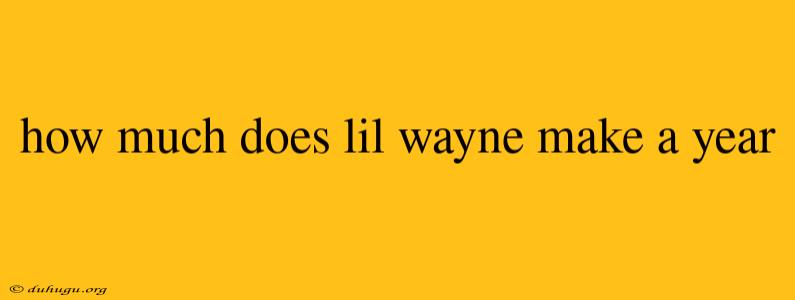 How Much Does Lil Wayne Make A Year