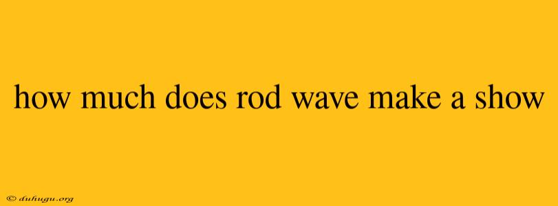 How Much Does Rod Wave Make A Show