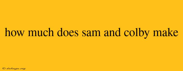 How Much Does Sam And Colby Make