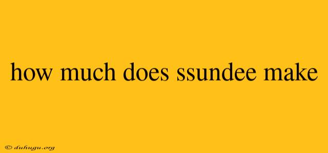 How Much Does Ssundee Make