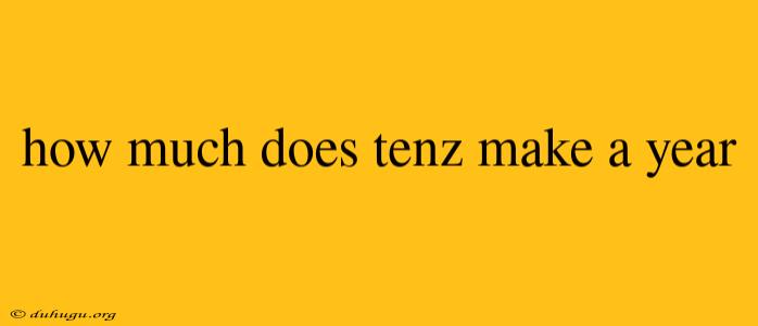 How Much Does Tenz Make A Year