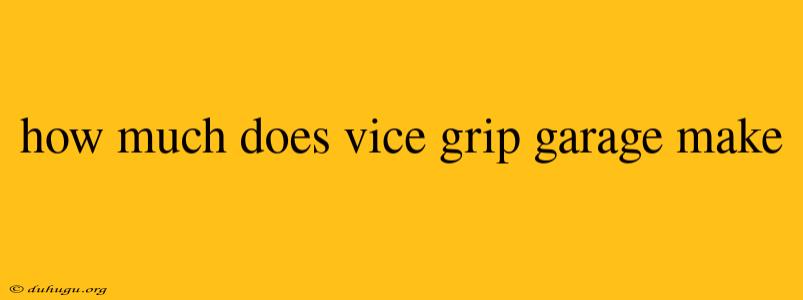 How Much Does Vice Grip Garage Make