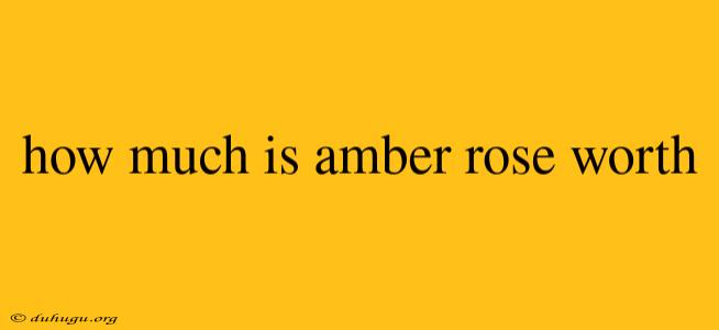 How Much Is Amber Rose Worth