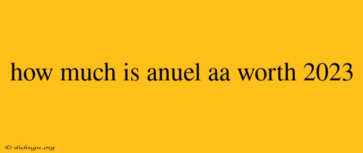 How Much Is Anuel Aa Worth 2023