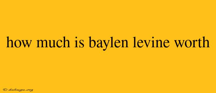 How Much Is Baylen Levine Worth