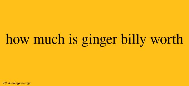 How Much Is Ginger Billy Worth