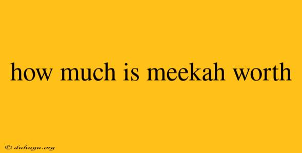 How Much Is Meekah Worth