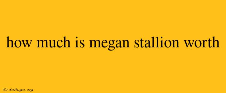 How Much Is Megan Stallion Worth