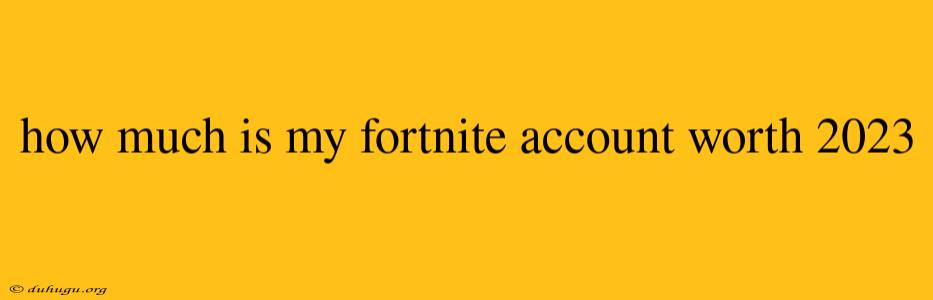 How Much Is My Fortnite Account Worth 2023