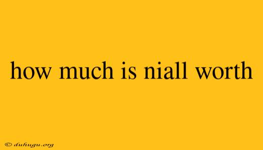 How Much Is Niall Worth