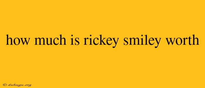 How Much Is Rickey Smiley Worth