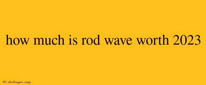 How Much Is Rod Wave Worth 2023