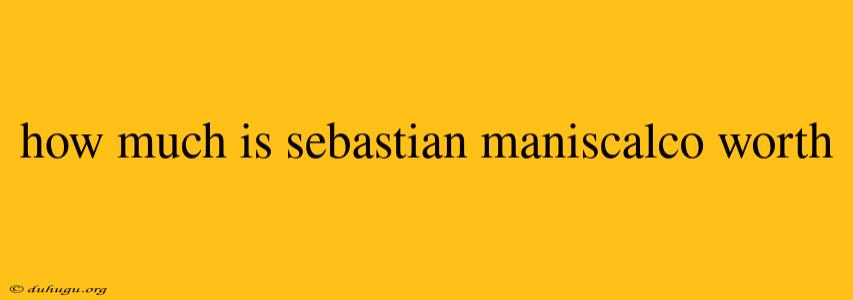 How Much Is Sebastian Maniscalco Worth