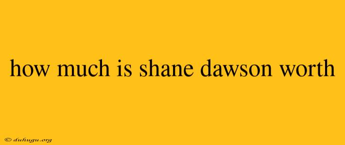 How Much Is Shane Dawson Worth