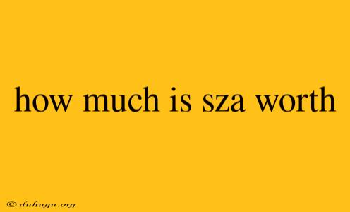 How Much Is Sza Worth