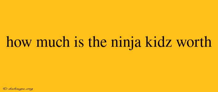 How Much Is The Ninja Kidz Worth