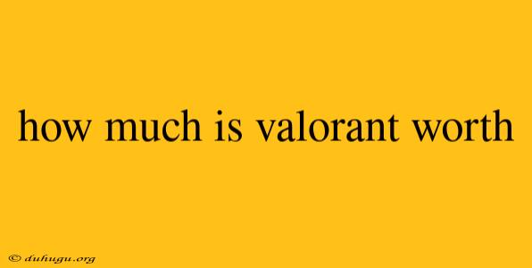 How Much Is Valorant Worth