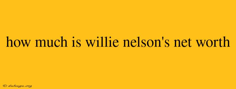 How Much Is Willie Nelson's Net Worth