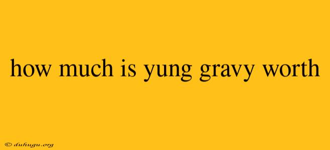 How Much Is Yung Gravy Worth