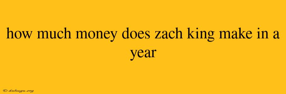 How Much Money Does Zach King Make In A Year