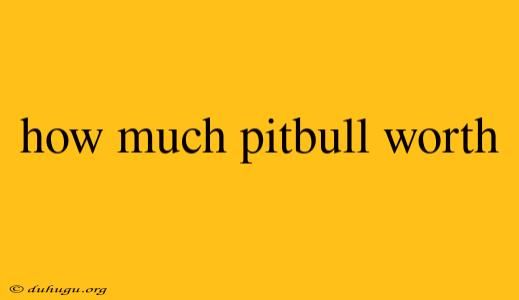 How Much Pitbull Worth