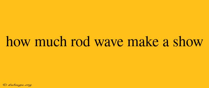 How Much Rod Wave Make A Show