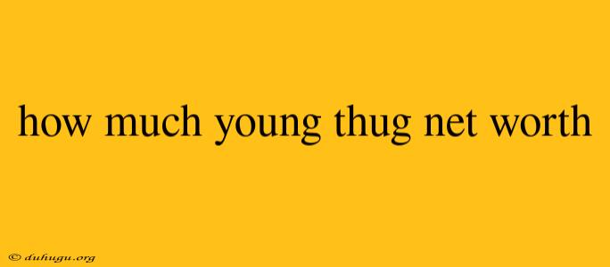 How Much Young Thug Net Worth